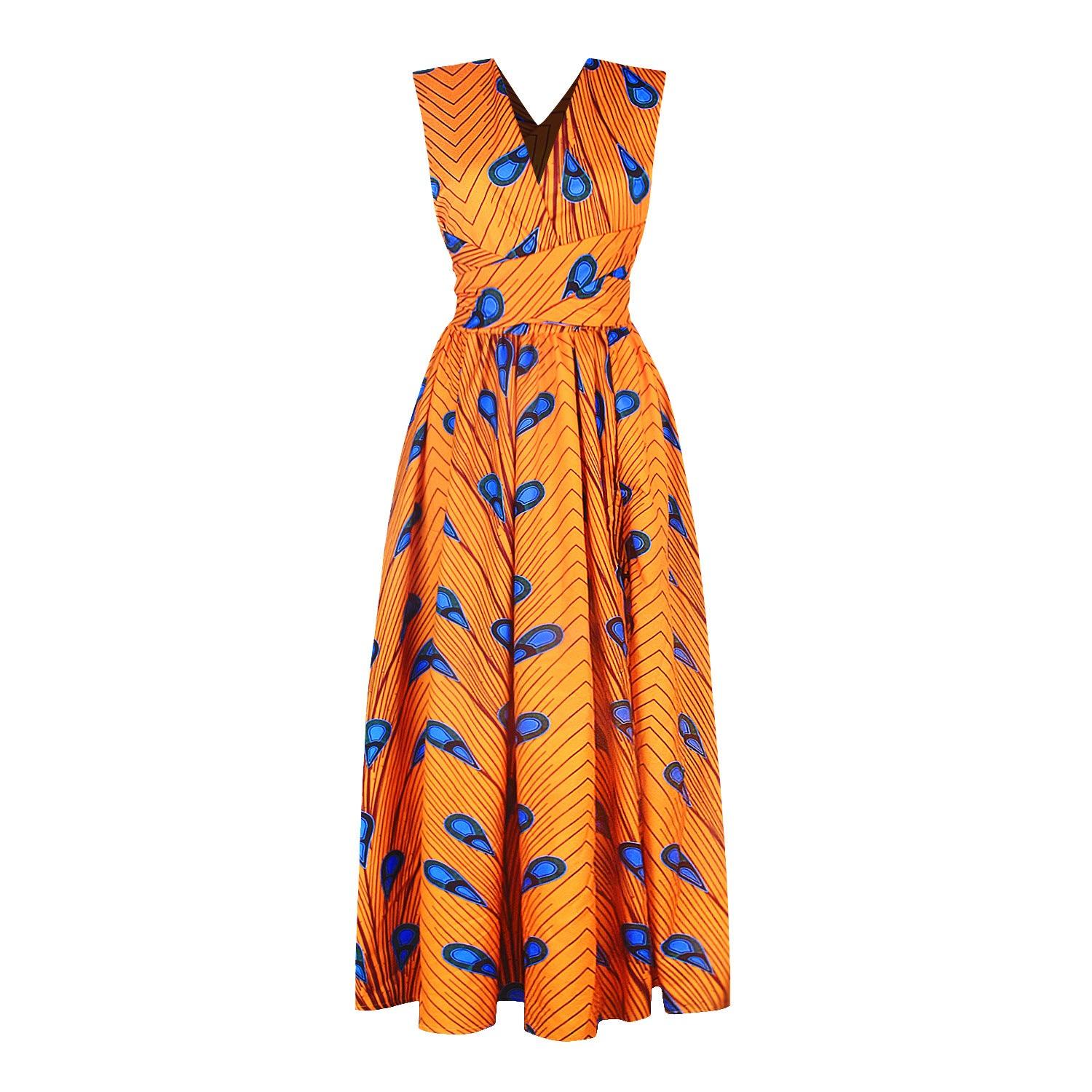 Women's Printed DIY Wear More Than Tied Dress - Nioor