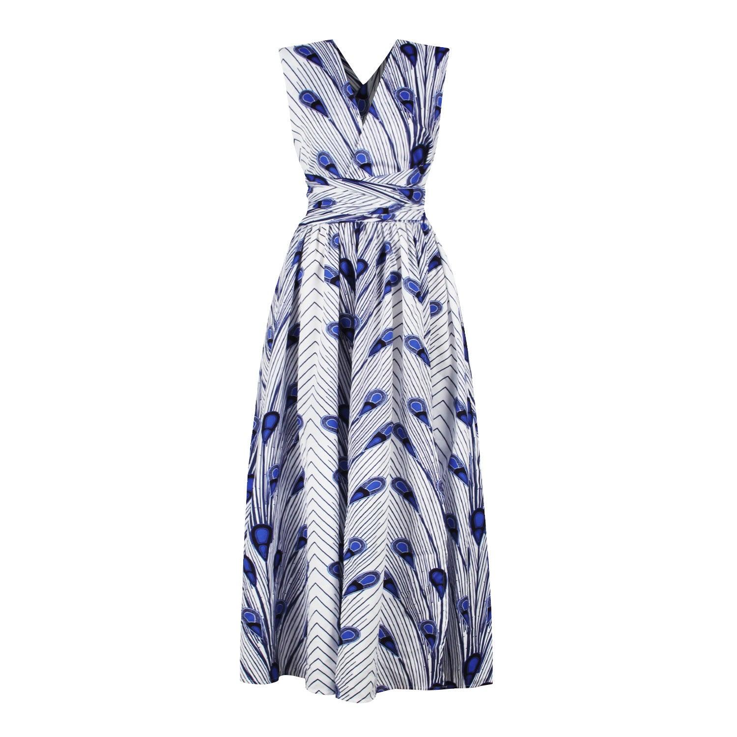 Women's Printed DIY Wear More Than Tied Dress - Nioor