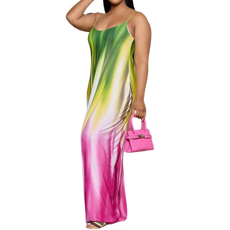 Women's Printed Milk Silk Sling Long Women's Long - Nioor