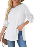 Women's Pullover Side Slit Sweater - Nioor