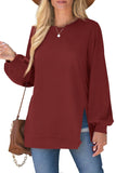 Women's Pullover Side Slit Sweater - Nioor