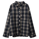 Women's Retro Plaid Sweet Thin Sun Protection Cardigan Coat Shirt - Nioor