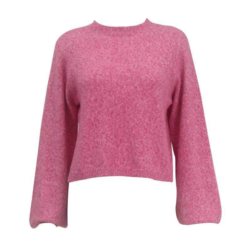 Women's Round Neck Long Sleeve Tied Sweater - Nioor