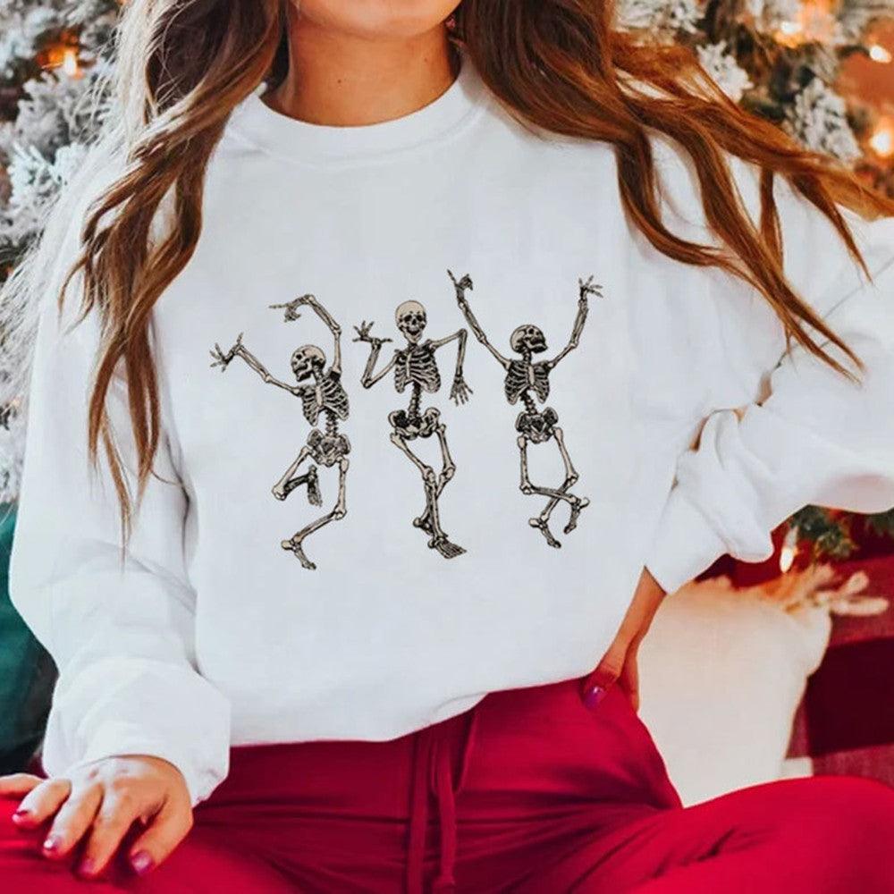 Women's Round Neck Long Sleeved Sweater Halloween - Nioor