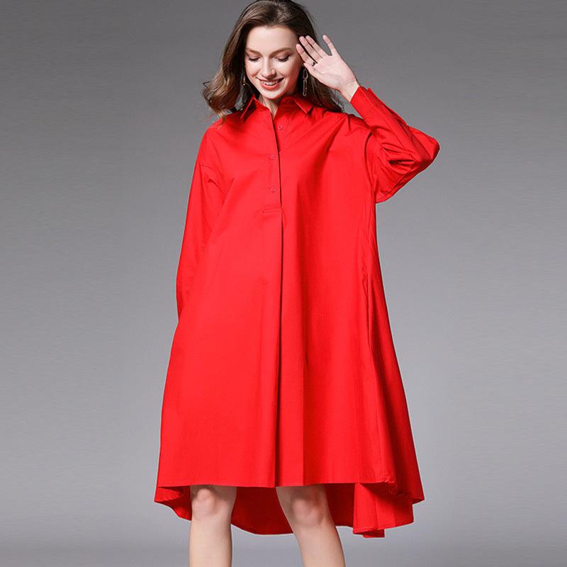 Women's Shirt Dress Loose Fashion - Nioor