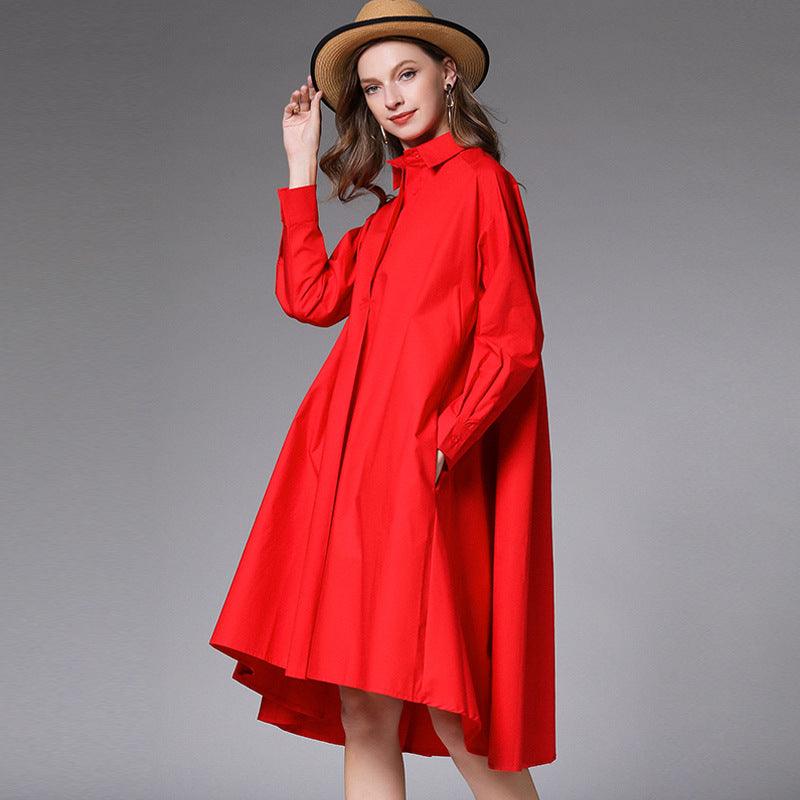 Women's Shirt Dress Loose Fashion - Nioor