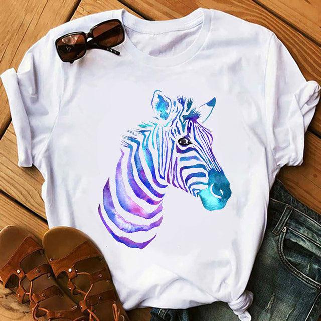 Women's Short-sleeved T-shirt Printed Amazon Bottoming Shirt Plus Size - Nioor