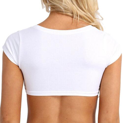 Women's Short-sleeved T-shirt Solid Color Round Neck Tight Top - Nioor