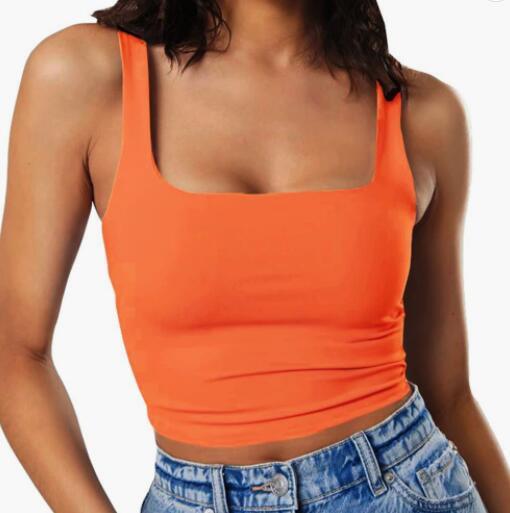 Women's Sleeveless Vest Square Collar Casual Top - Nioor