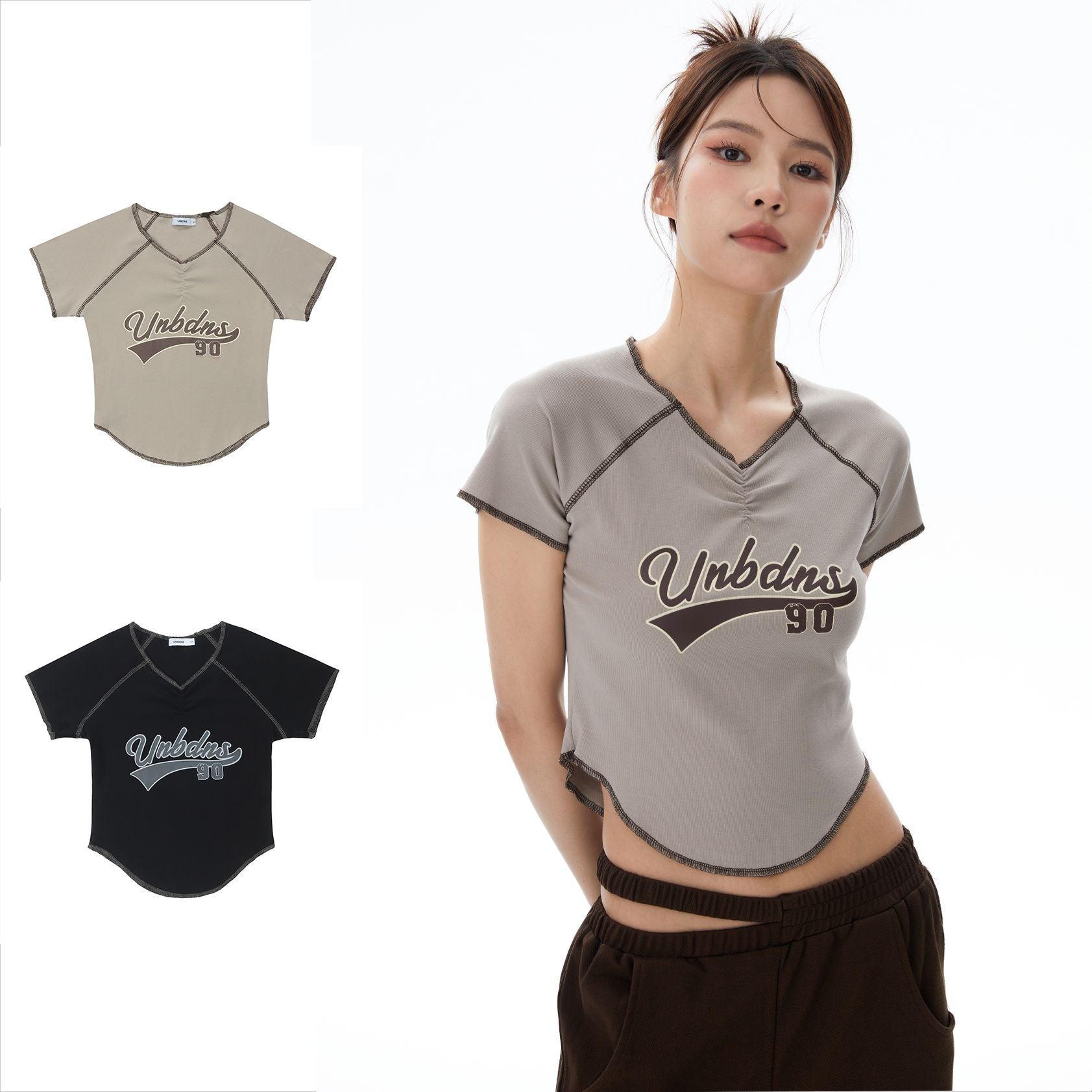 Women's Slimming Niche Fashion Brand Short Sleeve T-shirt - Nioor