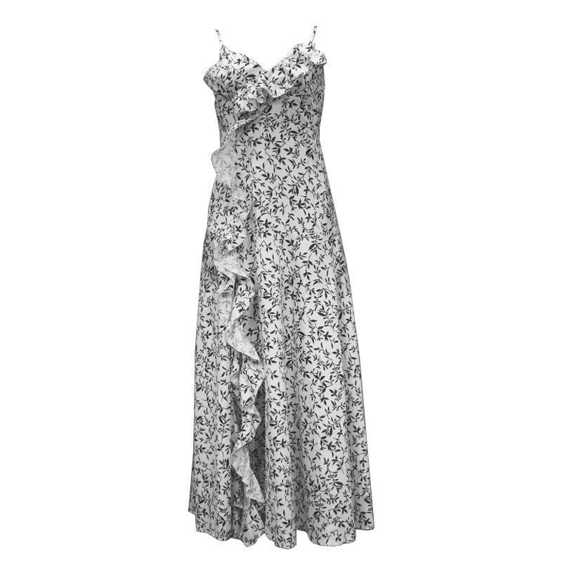 Women's Split Floral Strap Dress - Nioor