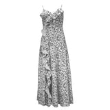 Women's Split Floral Strap Dress - Nioor