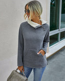 Women's Stitching Plush Comfortable Warm Sweater - Nioor