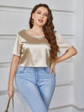 Women's Summer Short-sleeved Solid Color Backless Top T-shirt - Nioor