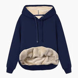 Women's Thermal Sherpa Pocket Hooded Sports Sweatshirt Jacket - Nioor