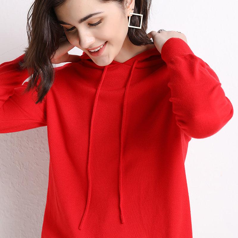 Women's Thin Sweater Hooded Sweater - Nioor