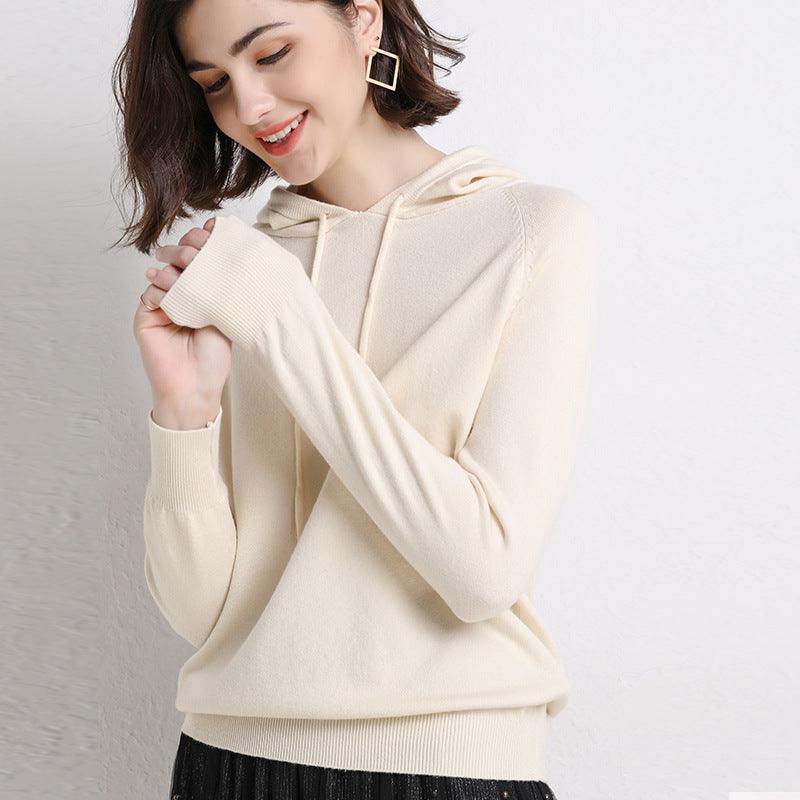 Women's Thin Sweater Hooded Sweater - Nioor