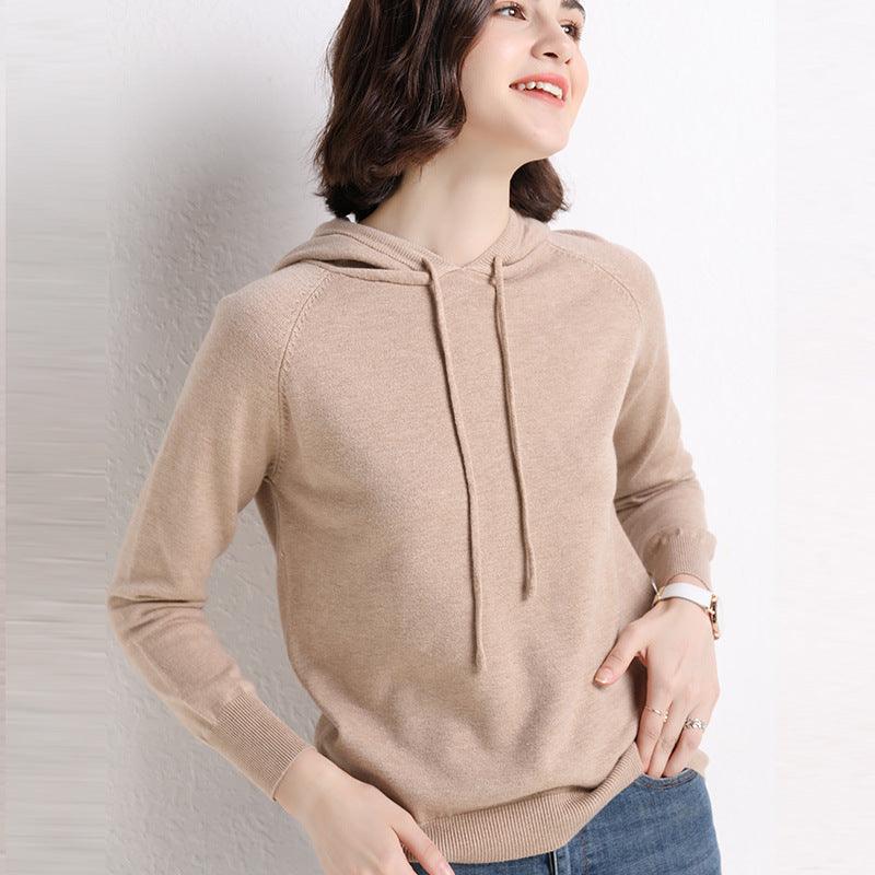 Women's Thin Sweater Hooded Sweater - Nioor