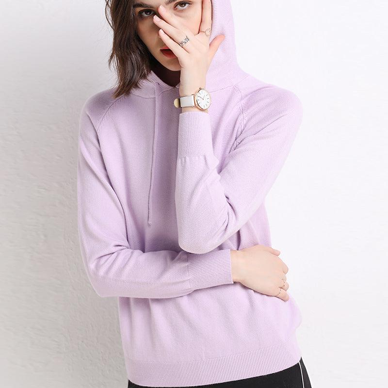 Women's Thin Sweater Hooded Sweater - Nioor