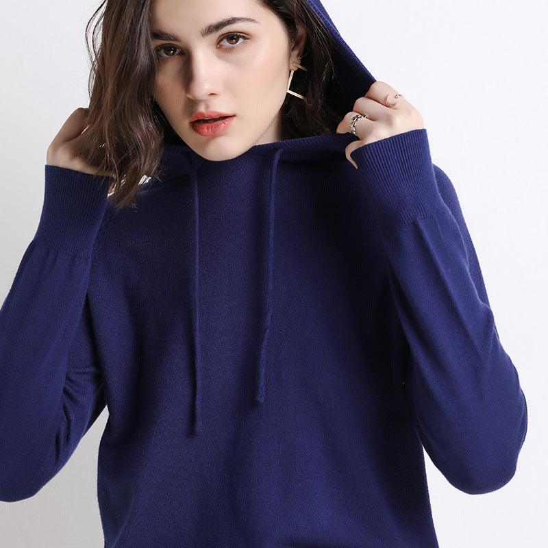 Women's Thin Sweater Hooded Sweater - Nioor