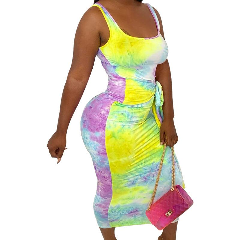 Women's Tie-dye Vest Dress - Nioor