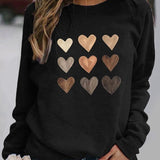 Women's Valentine's Day Printed Round Neck Sweater - Nioor