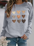 Women's Valentine's Day Printed Round Neck Sweater - Nioor