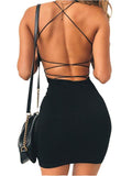 Women Sexy Bodycon Party Dresses Backless Spaghetti Strap - Nioor