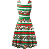 Women Sleeveless Vest Christmas Elk Digital Printed Dress - Nioor