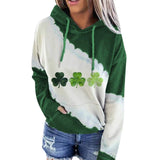 Women Sweatshirts Lucky Grass Print Streetwear Sweatshirts Hoodie Pullover Loose Casual Hooded Tops Clothes - Nioor