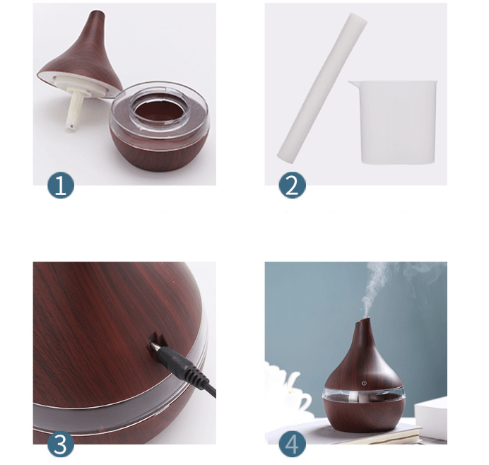 Wood grain tip humidifier air purifier - Nioor