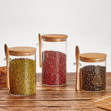 Wood Spoon Glass Storage Tank Set Food Storage - Nioor