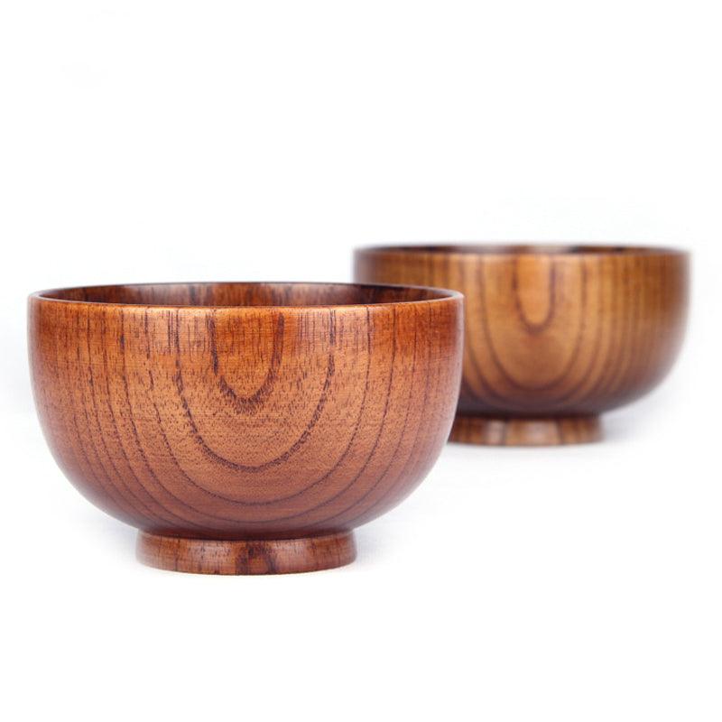 Wooden Bowl Japanese Style Wood Rice Soup Bowl Salad Bowl Food Container Large Small Bowl for Kids Tableware Wooden Utensils - Nioor