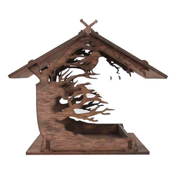 Wooden Home Garden Outdoor Bird Feeder Garden Pendant Decoration Feeder - Nioor