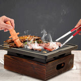 Wooden Seat Korean Style Grill Pan Grill Household Smokeless - Nioor