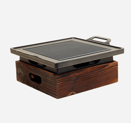 Wooden Seat Korean Style Grill Pan Grill Household Smokeless - Nioor