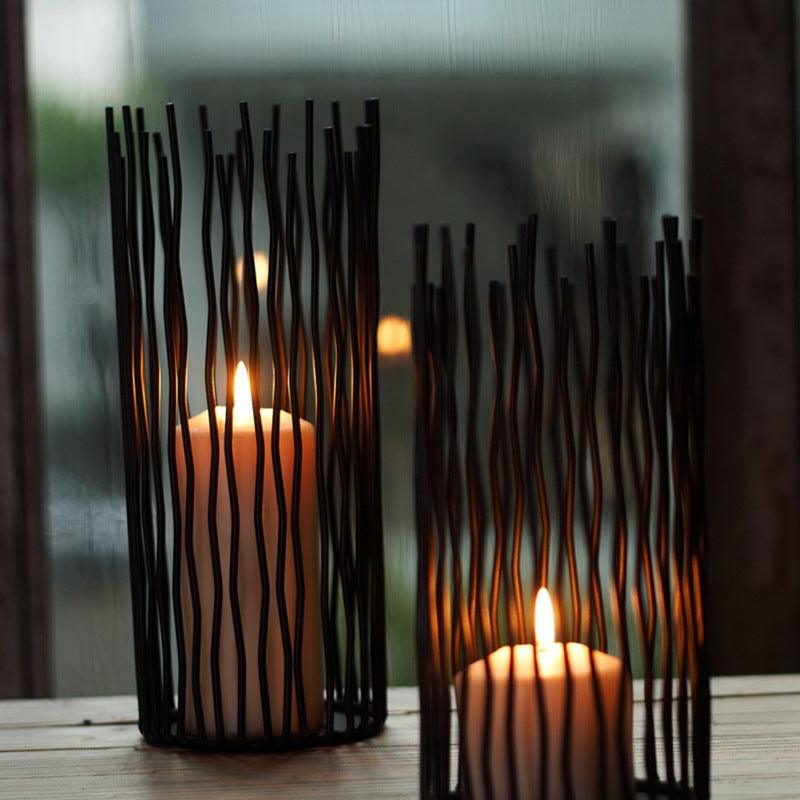 Wrought Iron Geometric Candle Holder - Nioor