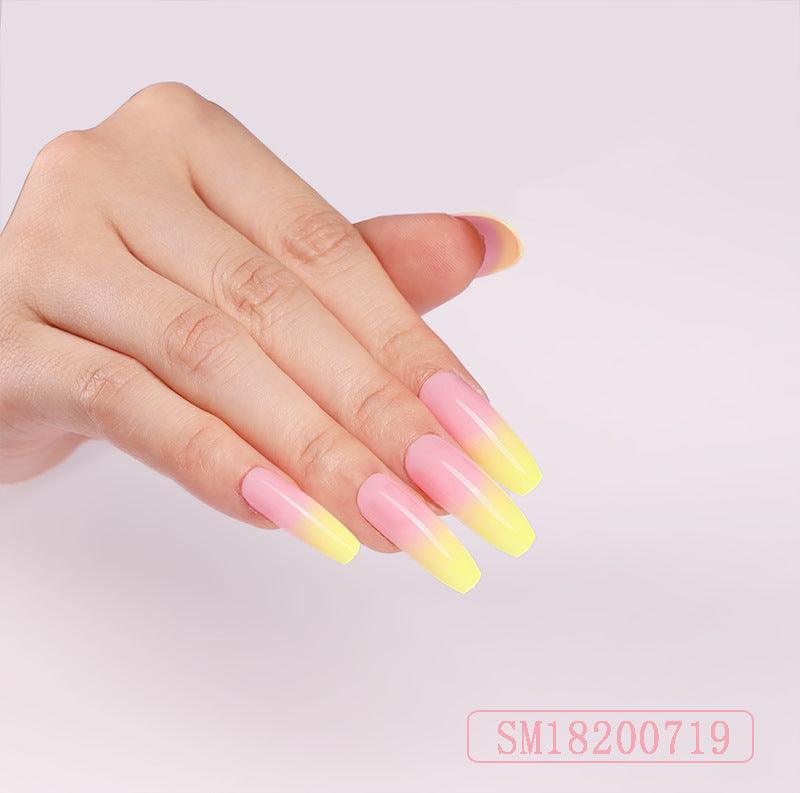 Yellow ballet shoes shape nail plate - Nioor