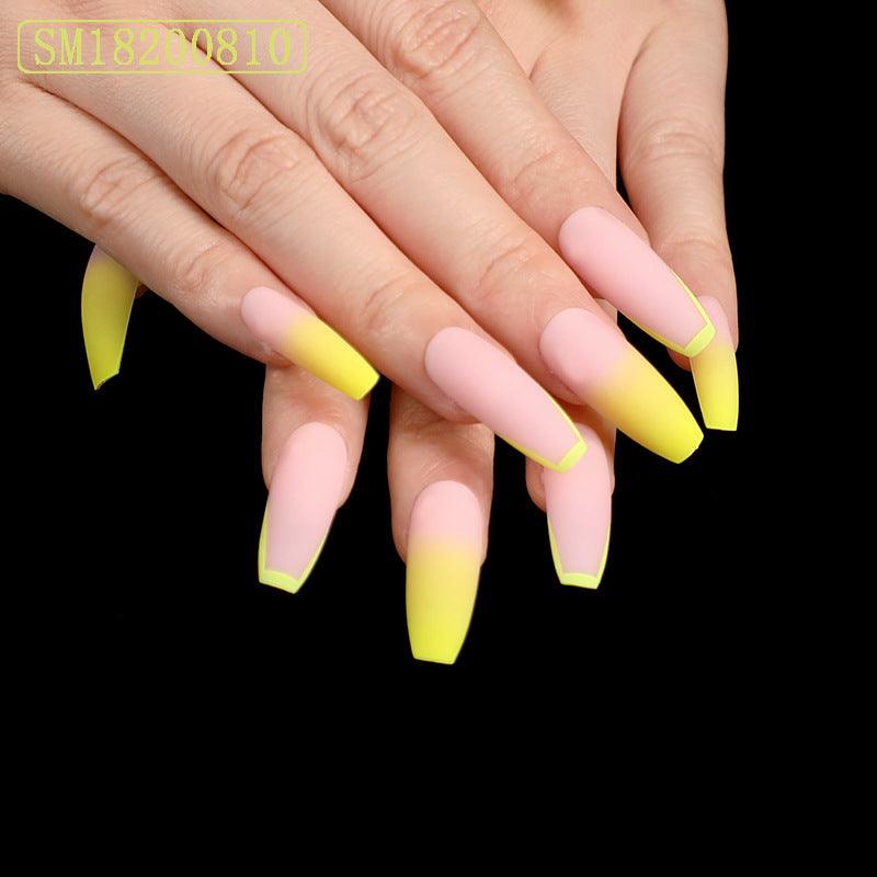 Yellow ballet shoes shape nail plate - Nioor