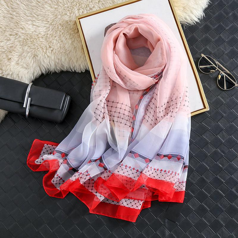 Yourou China Rose Printed Scarf - Nioor