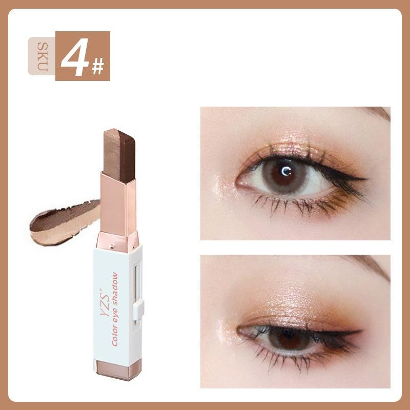 YZS Velvet Gradient Two-color Eyeshadow Stick, Contrast Pearlescent Eyeshadow, Eye Modification Eyeshadow Pen - Nioor