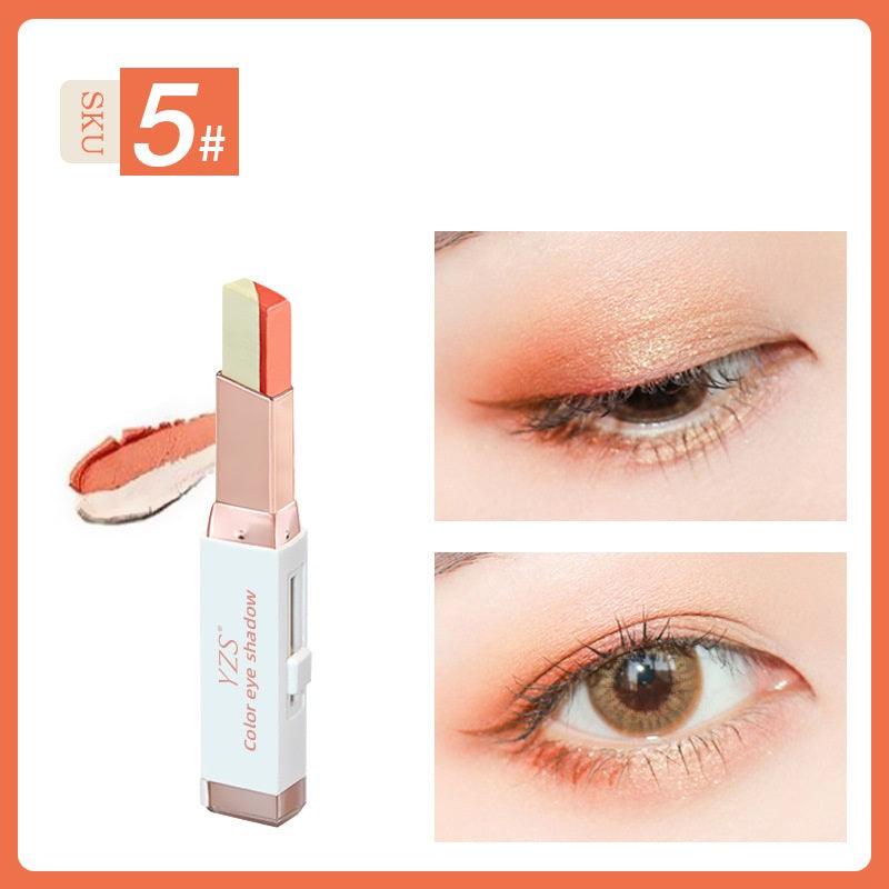 YZS Velvet Gradient Two-color Eyeshadow Stick, Contrast Pearlescent Eyeshadow, Eye Modification Eyeshadow Pen - Nioor