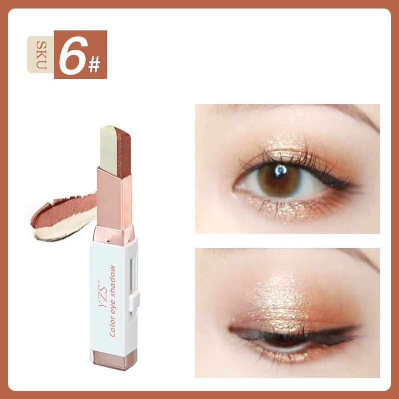 YZS Velvet Gradient Two-color Eyeshadow Stick, Contrast Pearlescent Eyeshadow, Eye Modification Eyeshadow Pen - Nioor