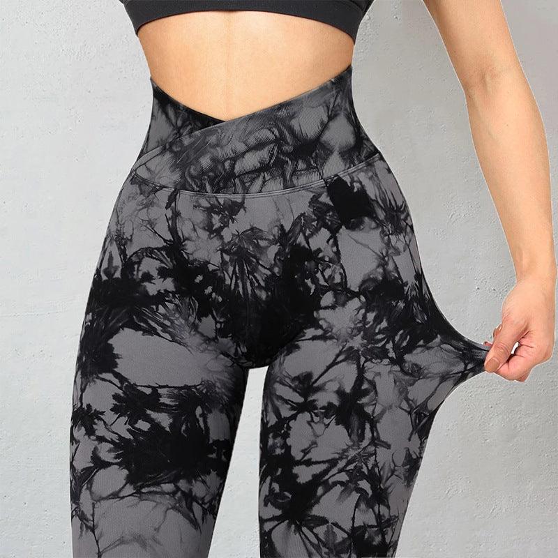 Seamless Tie Dye Leggings Women Yoga Pants Push Up Sport Fitness Running Gym Leggings - Nioor