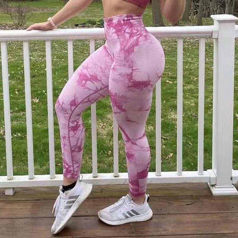 Tie Dye Leggings Women Fitness Yoga Pants Seamless Push Up Workout Tights Gym Sports Legging - Nioor