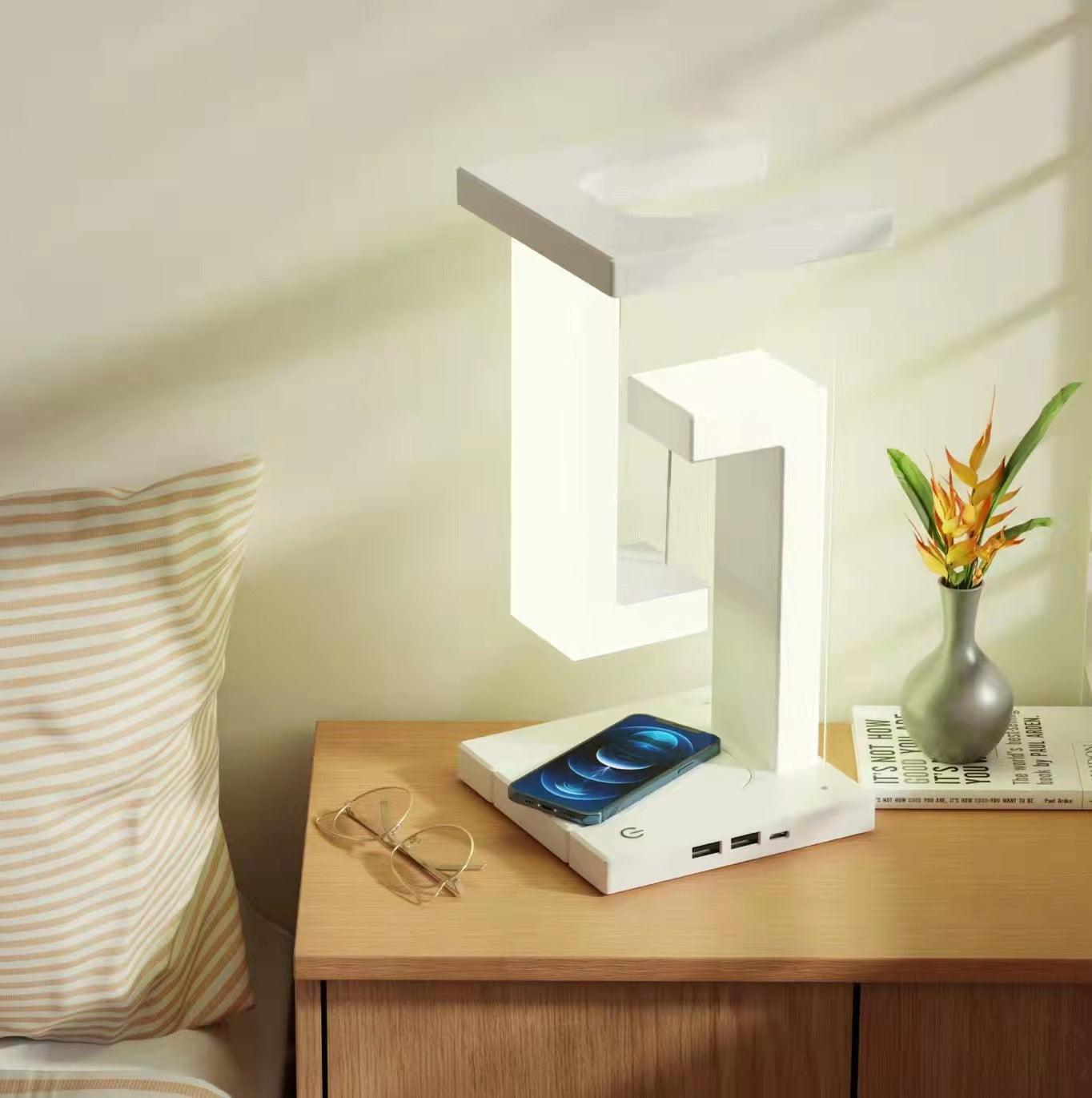 Creative Smartphone Wireless Charging Suspension Table Lamp Balance Lamp Floating For Home Bedroom - Nioor