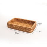 Desktop Storage Basket Rattan Living Room Home - Nioor