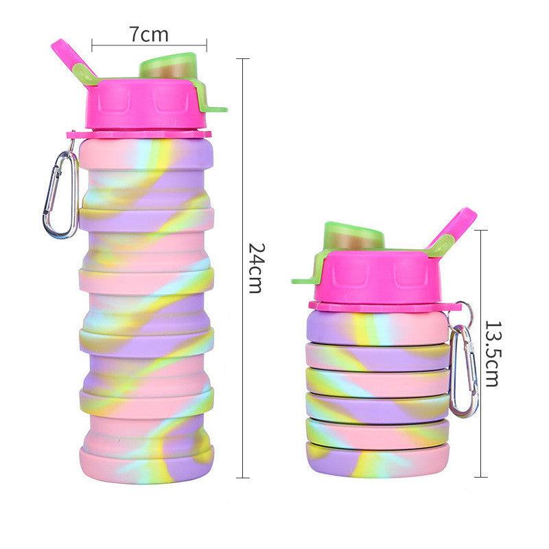 Foldable Water Bottle Leakproof Fold Silicone Cute Water Bottles Kids Cup with Straw - Nioor