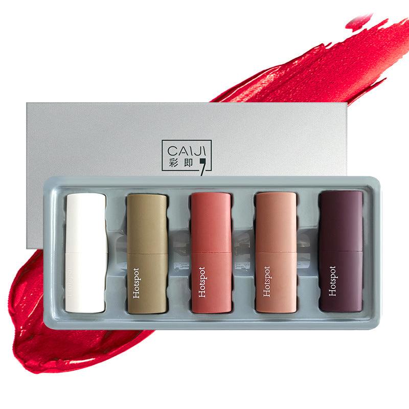 Gift Box Lipstick Set Cosmetic Mousse Velvet Matte Waterproof Non-stick Cup - Nioor