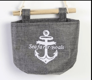 Home Grey Wall Hanging Sundries Storage Sack - Nioor